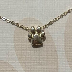 NIB Olivia & Jackson Sterling Silver Paw Print Necklace - 16”